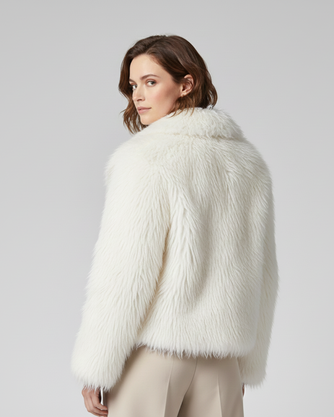 Abrigo de pelo sintético elegante para mujer®