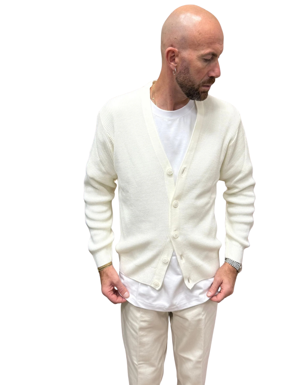 Cárdigan Clásico de Punto para Hombre