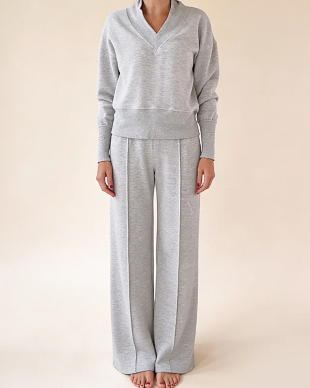 Conjunto de Dos Piezas con Top Holgado y Pantalón Ancho Para Mujer