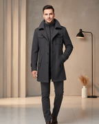 Abrigo de lana de corte medio para hombre®
