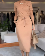 Conjunto con Top y Falda con Escote en V para Mujeres