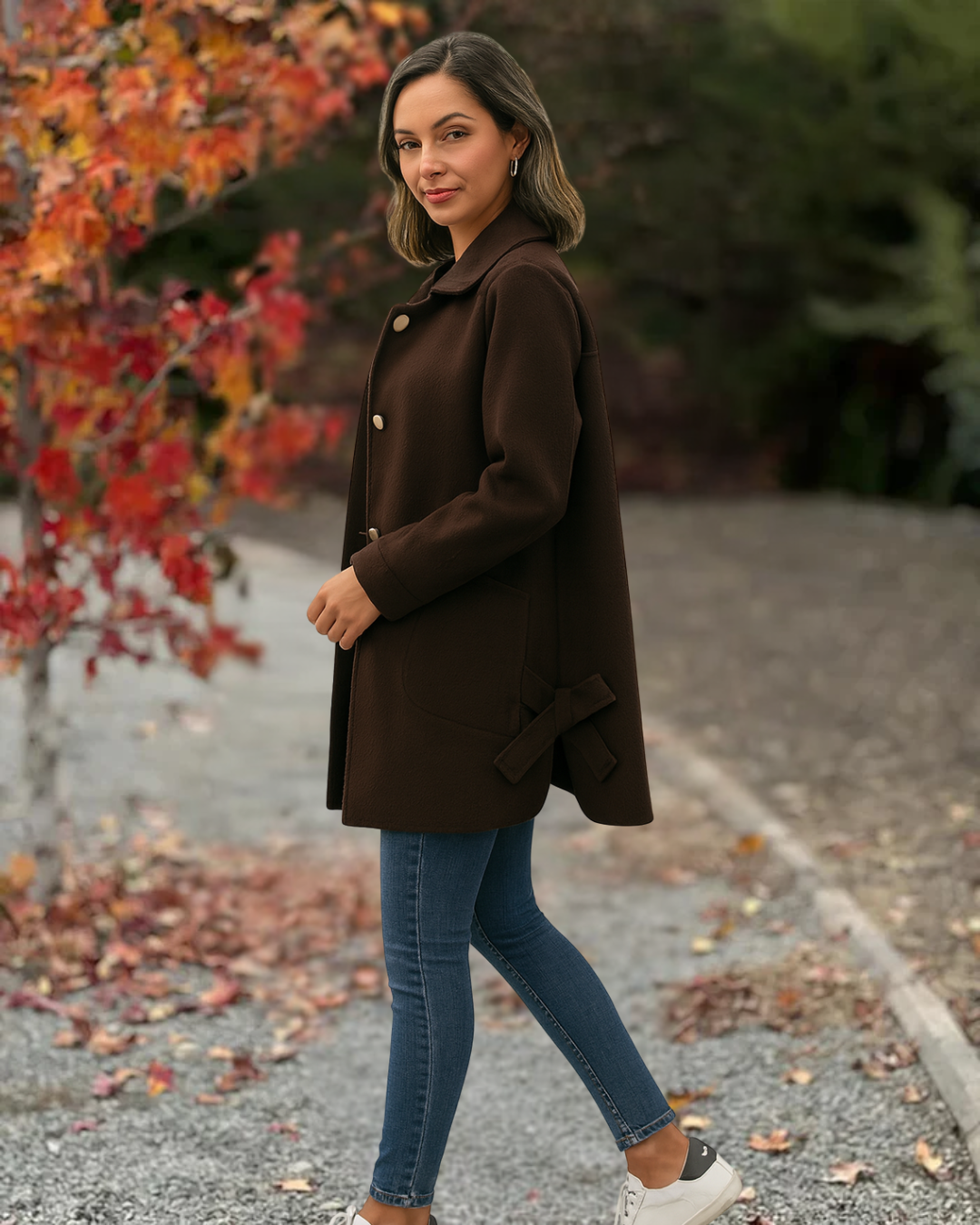 Abrigo Casual de Textura Suave para Mujer