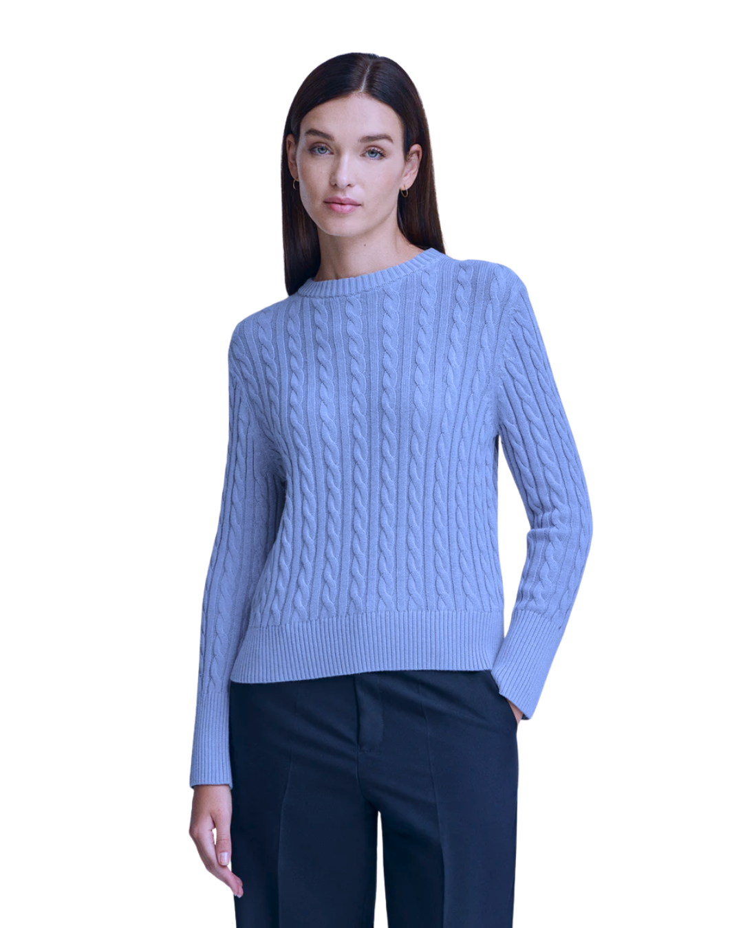 Jersey de Punto Trenzado en Mezcla de Lana para mujer