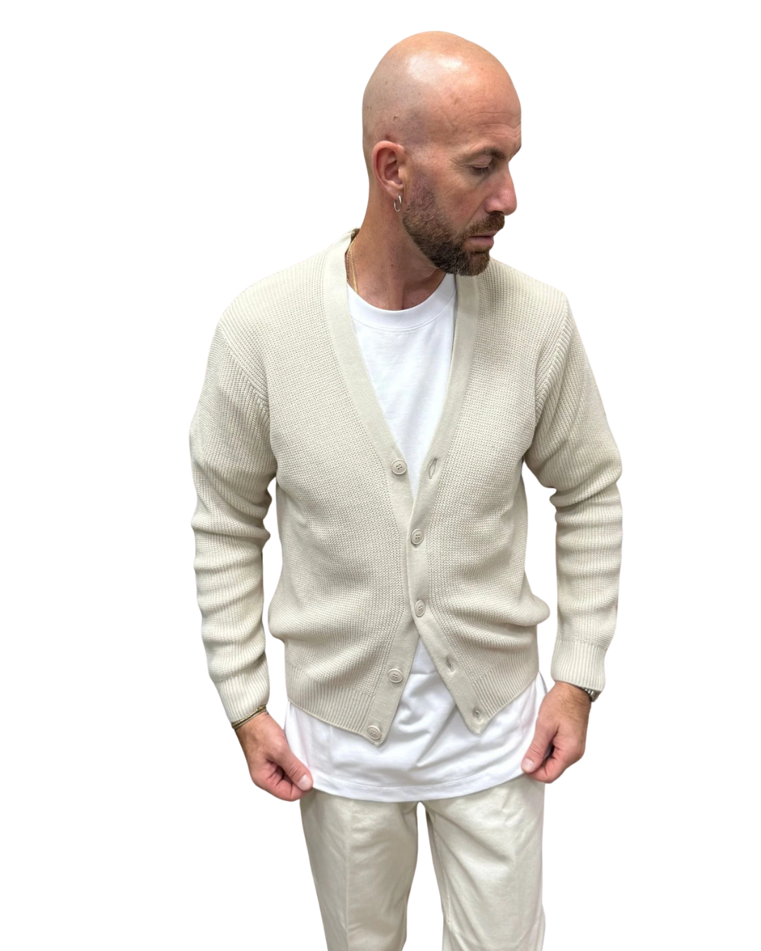 Cárdigan Clásico de Punto para Hombre