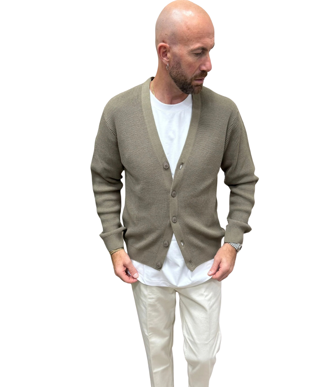 Cárdigan Clásico de Punto para Hombre